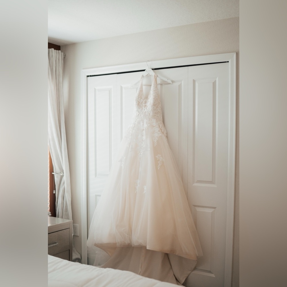 Vintage lace ballgown wedding dress + Royal length veil